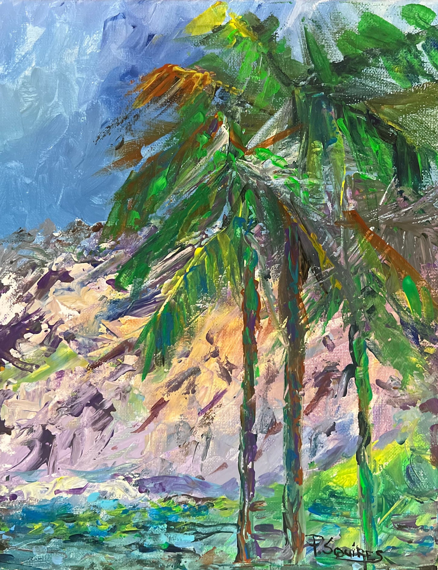 Desert Mountains Original Painting by Pamela Squires