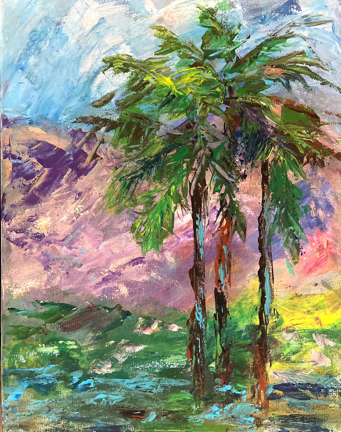 Palm Canyon Palm Springs Original Painting by Pamela Squires
