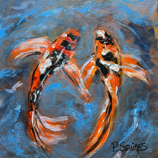 Love At First Sight Original Acrylic 8x8 inch -Commission Only