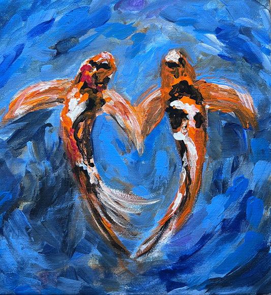 Love At First Sight Original Acrylic 8x8 inch -Commission Only