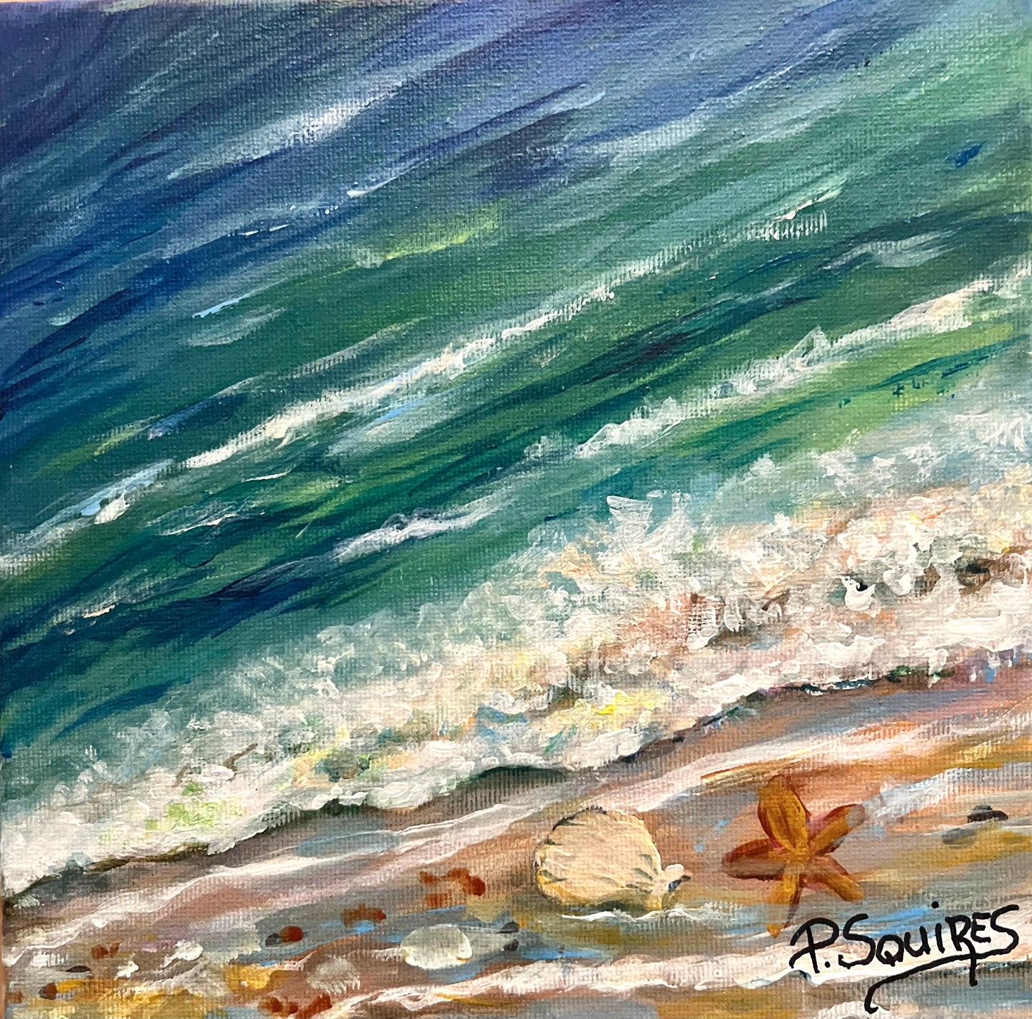 Shells On The Beach Original Painting by Pamela Squires