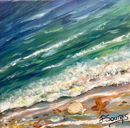 Shells On The Beach Original Painting by Pamela Squires