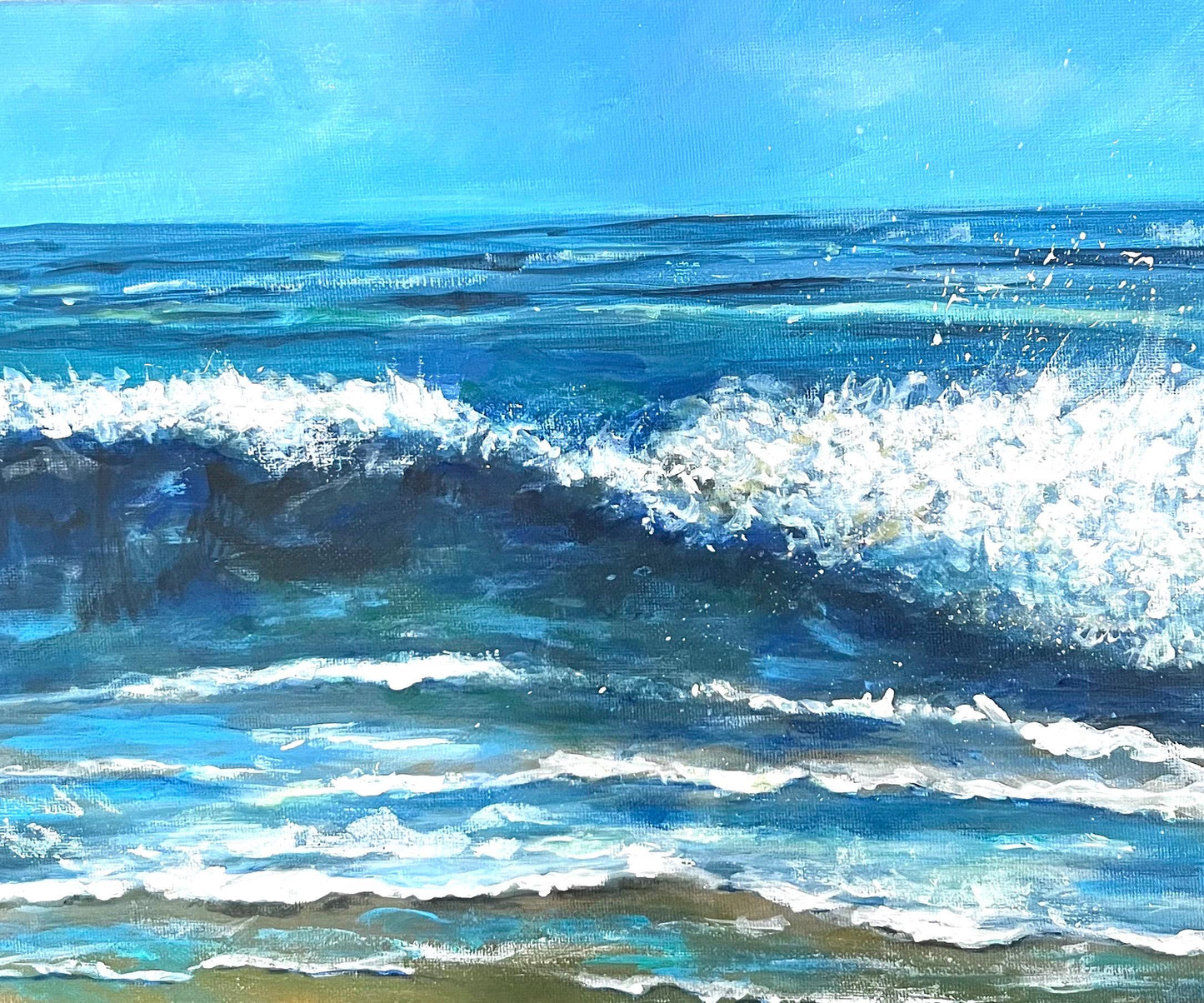 Beautiful Day At The Beach – Original Painting by Pamela Squires