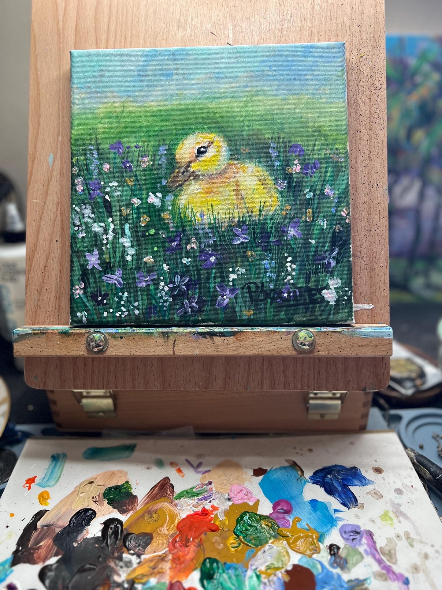 Baby Duck by Pamela Squires Original Painting