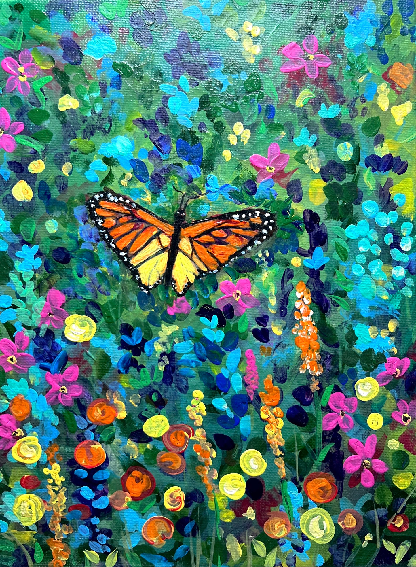 Wildflowers Original Acrylic by Pamela Squires
