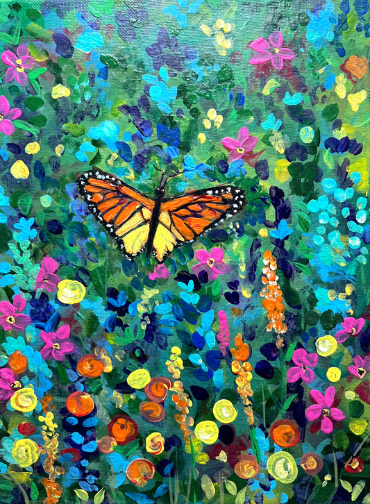 Wildflowers Original Acrylic by Pamela Squires