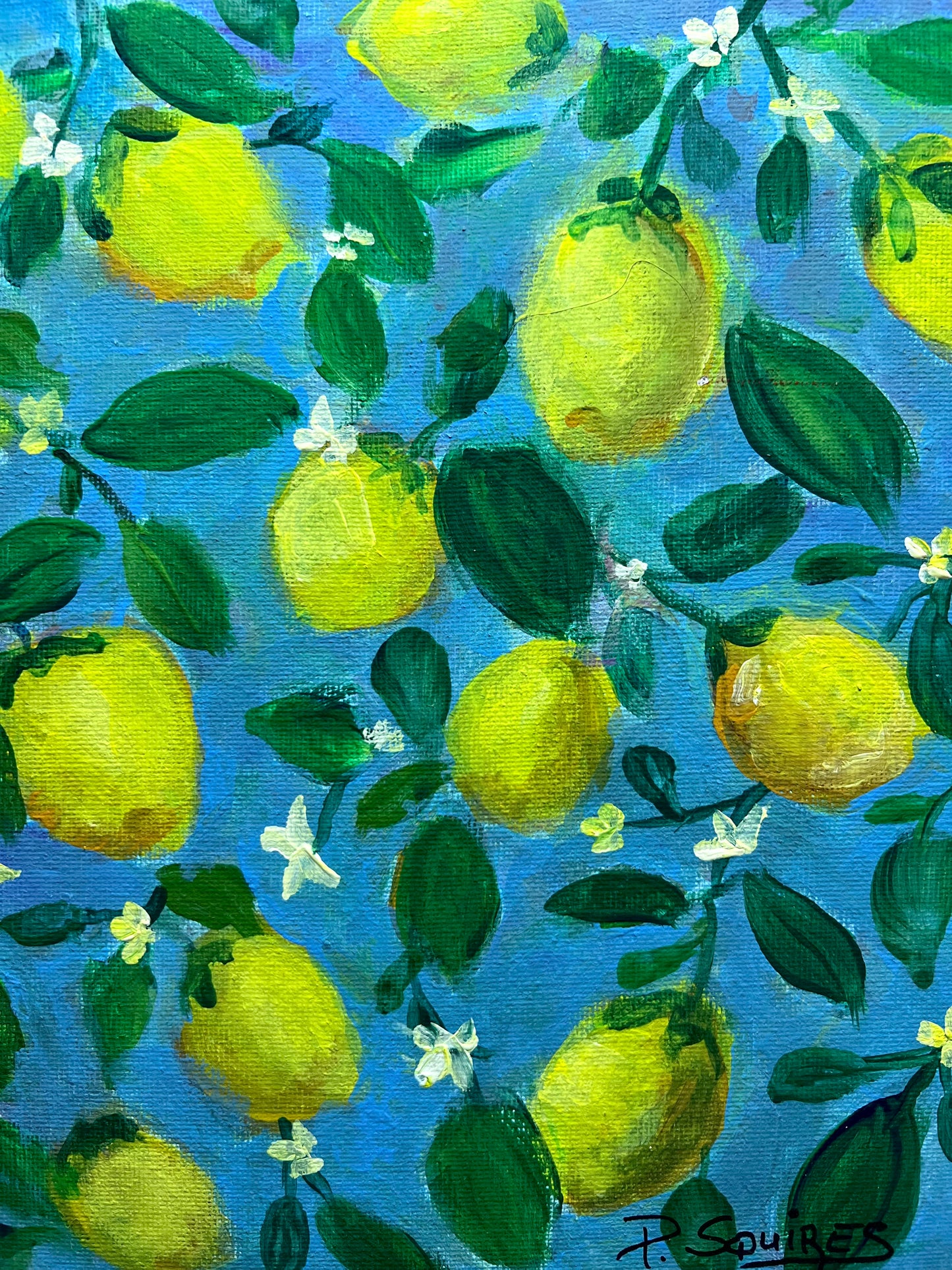 Lemon Blooms Original by Pamela Squires