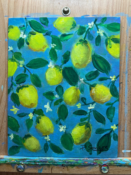 Lemon Blooms Original by Pamela Squires
