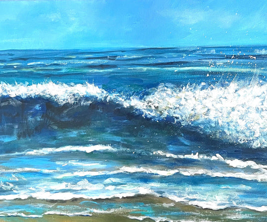 Beautiful Day At The Beach – Original Painting by Pamela Squires